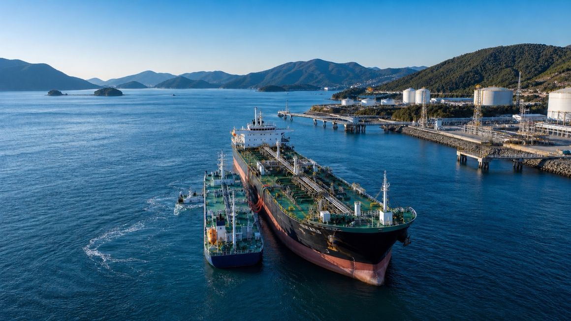 Marine bunkering service at a Korean port